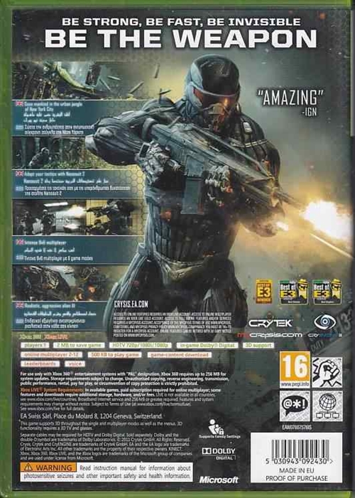 Crysis 2 - XBOX 360 (B Grade) (Genbrug)